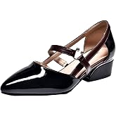 Yiozoi Women's Walking Pointed Street Block Low Heel Spring and Summer Penny Casual Shoes