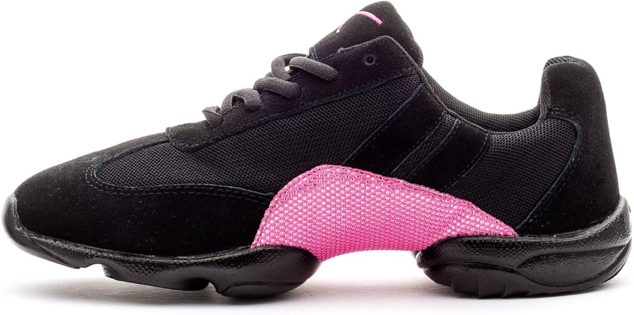 Katz Dancewear Black and Pink Sparkly Split Sole Dance Practice Shoes