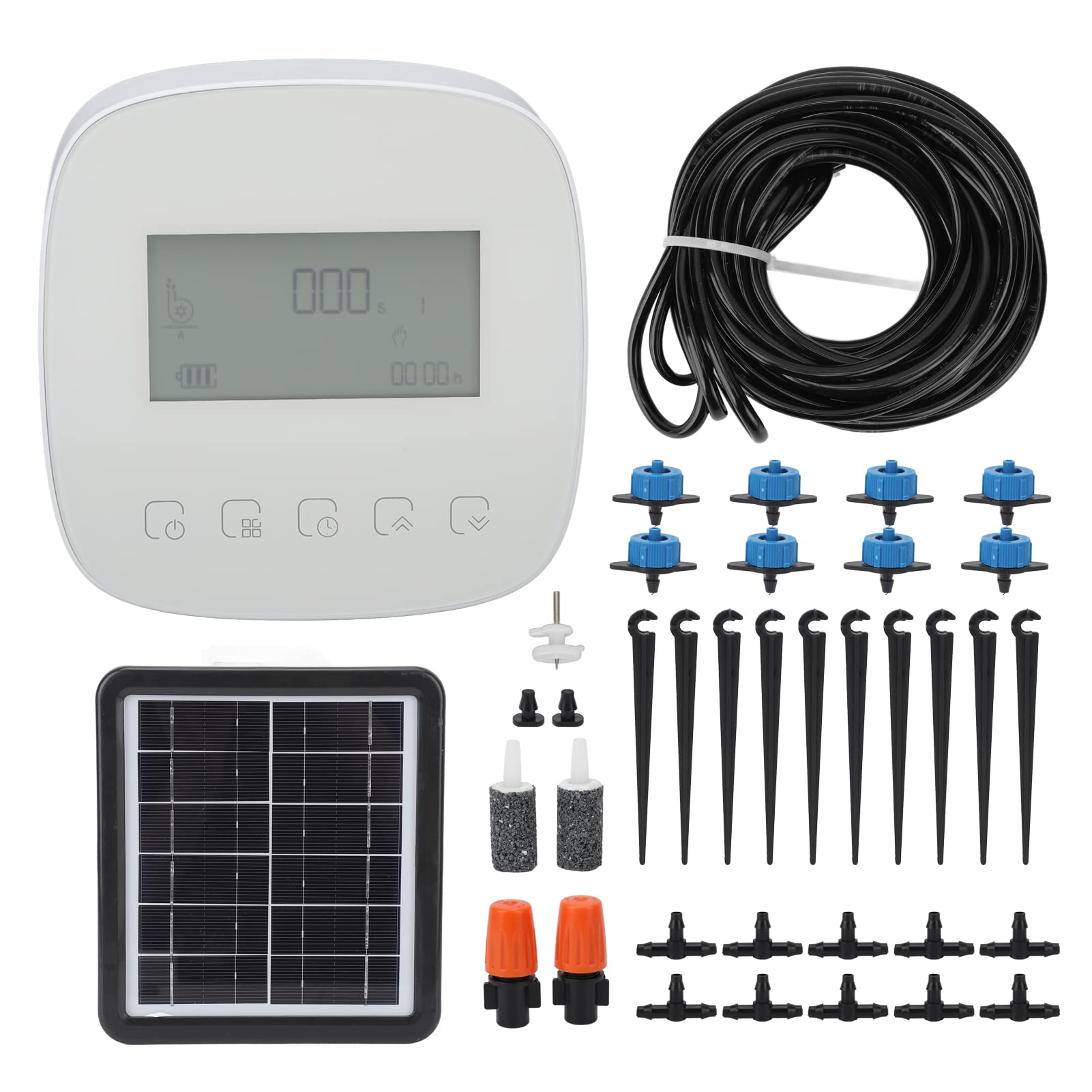 Oreq Automatic Watering System, Solar Energy DIY Automatic Drip Irrigation Kit WiFi Programmable Self Watering System, Dual Pump APP Control Water Timer for Potted Plants