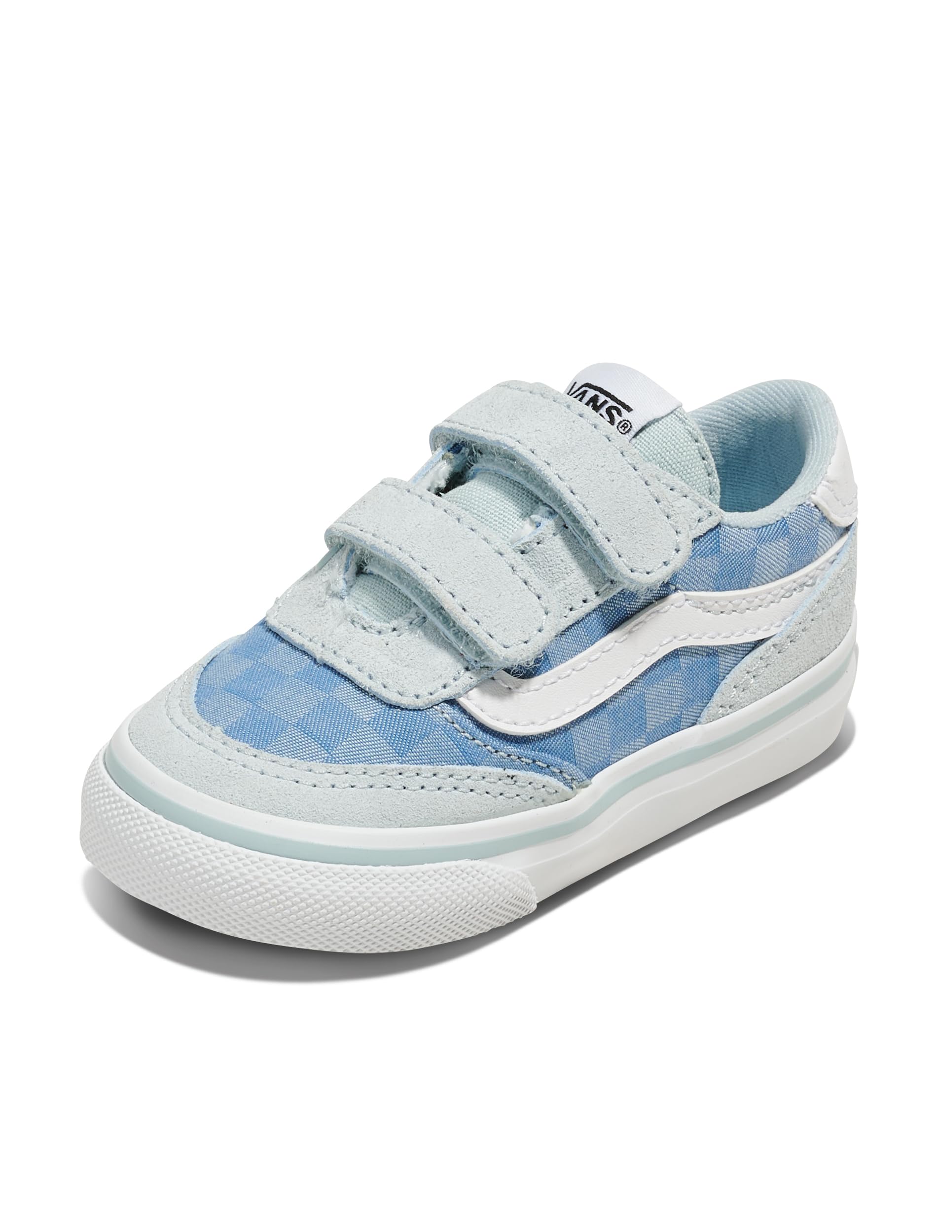 Vans Toddler Brooklyn LS V Shoe - Comfortable Walking Sneakers for Boys & Girls. Check Textile Dawn Mist. 6 Image