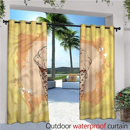Amazon Com Warmfamily Modern Exterior Outside Curtains Ice Cream