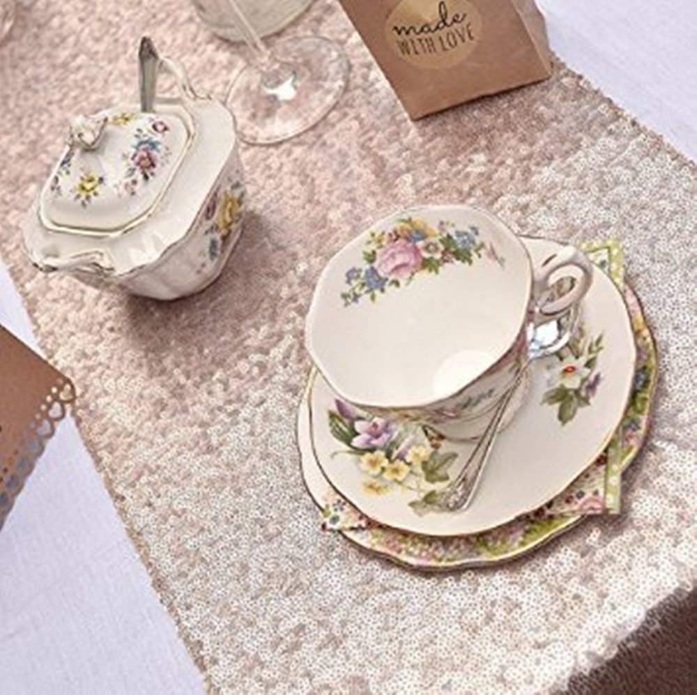 Best wedding table runner champagne color