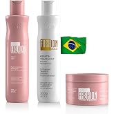 Fashion Gold Progressiva Keratin Treatment Kit, 3-Piece Set | Complete at-home system with 300g progressiva, 300ml sulfate-free shampoo and 250g conditioning mask