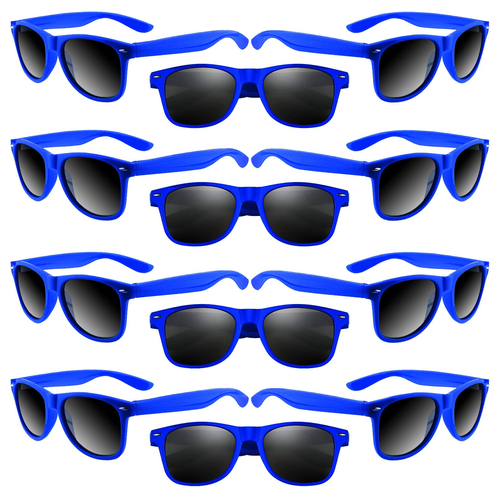 ASTARON Blue Sunglasses Bulk, 12 Pack Sunglasses for Summer Beach Pool Wedding, Great Gift for Pool, Birthday Wedding Party Supplies Goody Bags Fillers