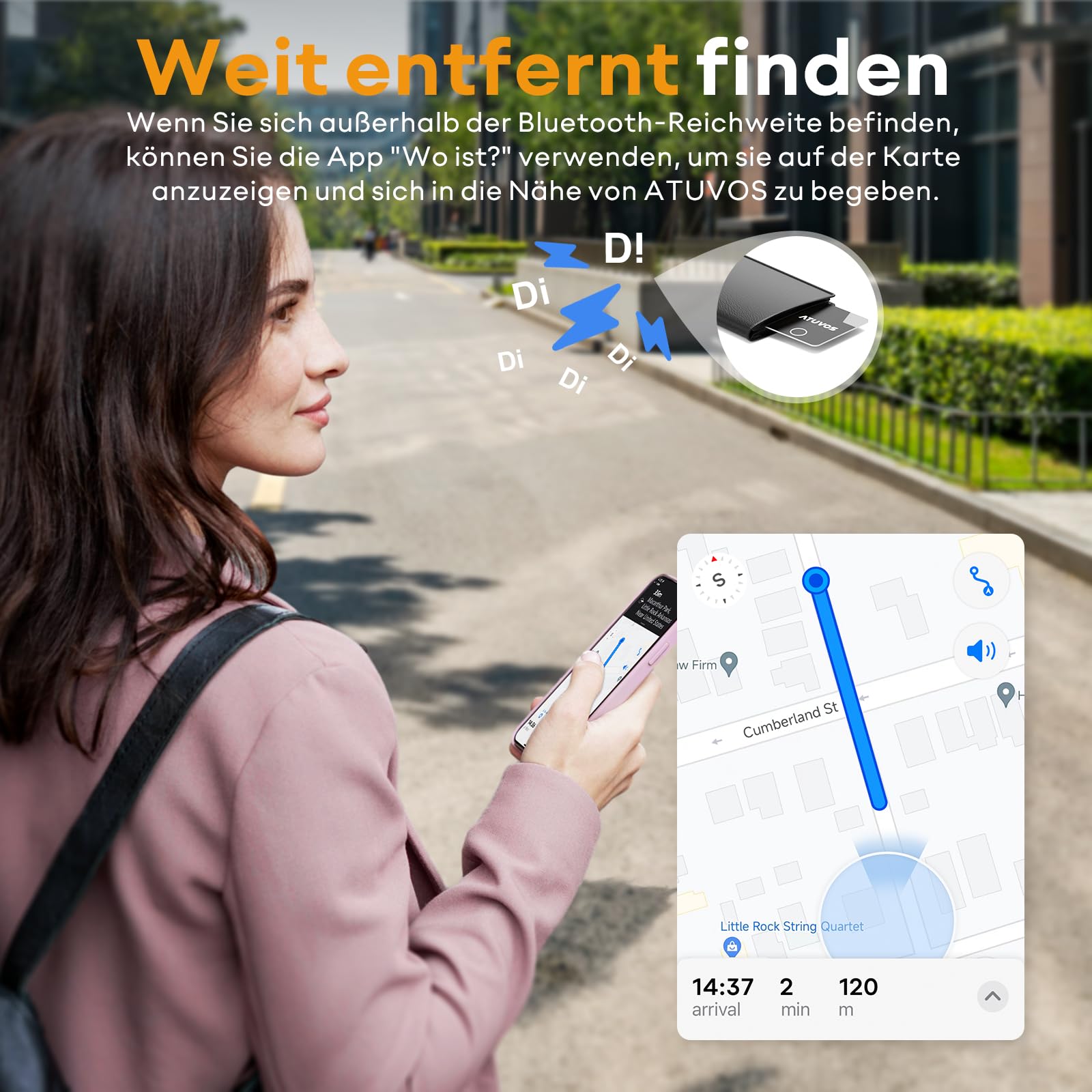 ATUVOS Air Tag Card Wallet Tracker Karte Thin 1.6mm 2er Pack, Wiederaufladbarer Geldbörsenfinder Kompatibel mit Apple Wo ist? APP (iOS NUR,Android Not Supported),Item Finder für Reisekoffer/Geldbeutel 5