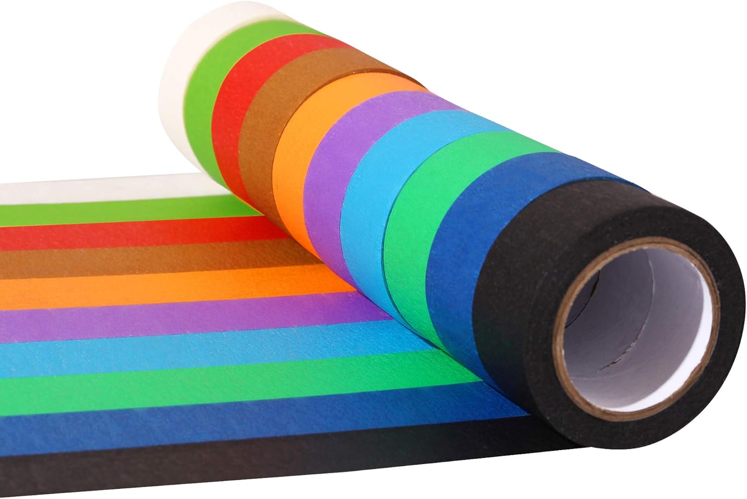 JTEEY 10 Pieces Colored Masking Tape Rainbow Masking Tape