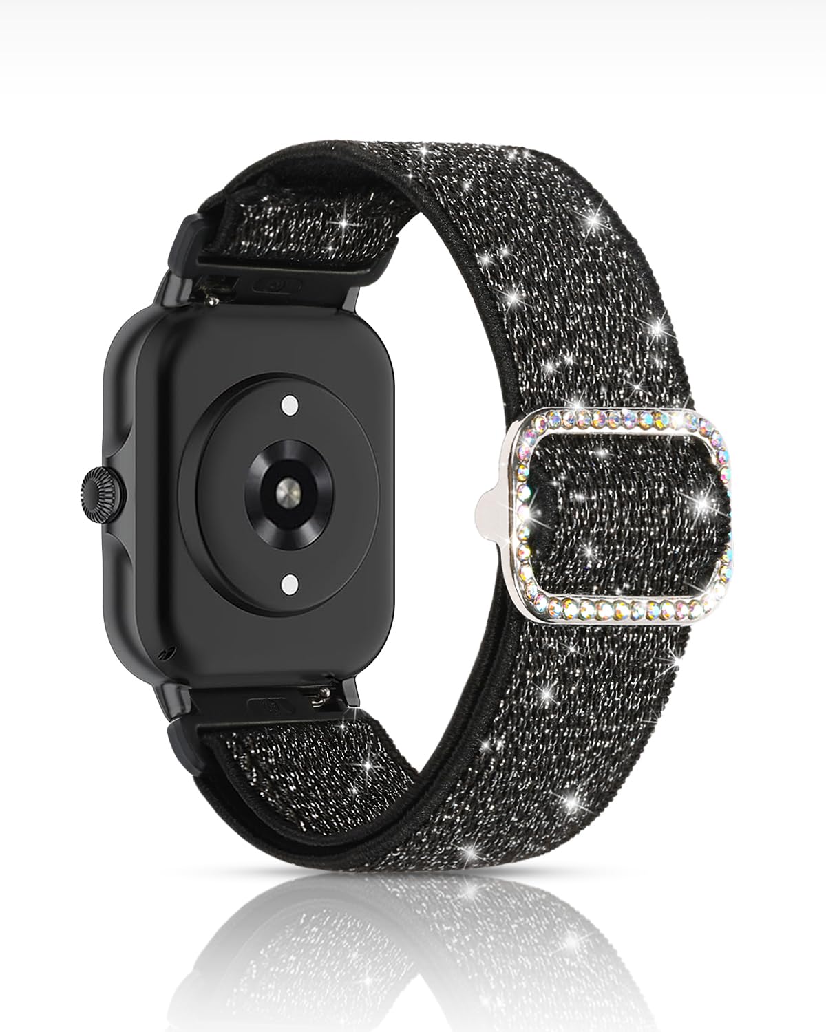 Sparkly Elastic Nylon Bands Compatible with Woneligo/Fitpolo Smart Watch IDW13, 22mm Stretchy Straps for TOOBUR IDW19/ENOMIR IDW19/MILOUZ IDW19/Gydom IDW19/Faweio IDW19/Hoowel IDW19/Amzhero IDW19/Tensky IDW19/WNH IDW19 Smart Watch Glitter Bands for Women