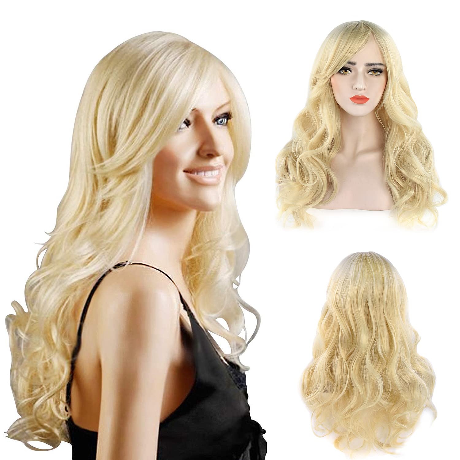 Discoball Light Blonde Wigs Long Blonde Wig For Women Fashion Natural Full Long Curly Wig For Cosplay Party Wigs โ image 1