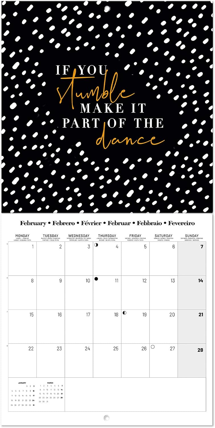 Official Glitter Gold Dreams 2021 Wall Calendar 11.8 x 11.8 inches (12 Months - Image 4