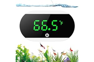 KeeKit Digital Aquarium Thermometer - Touch Screen Fish Tank Thermometer with Large LED Display, Stick-on for Terrariums, Acc