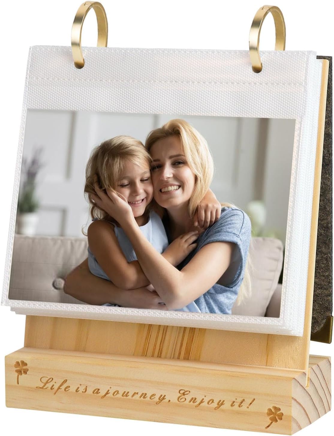 ZEEYUAN Flip Photo Album 6x4 Desk Photo Book Slip in 60 Pictures Gift for Mum, Nanny, Aunt and Sister