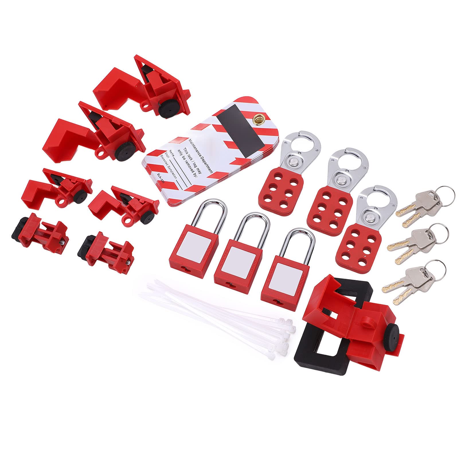 Leapiture Electrical Lockout Tagout Kit Loto Tag Hasp Padlock Breaker Lock Out Device with Storage Bag Industrial Safety Equipment for Lockout Tagout Procedures