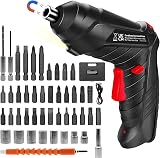 MYMULIKE 48 in 1 Cordless Electric Screwdriver Drill 90 Deg Rotated LED Light view 7