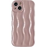 Caseative for iPhone 13 Case, Pink | Water Ripple Pattern Curly Wave Frame Soft