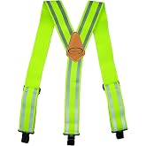 MELOTOUGH Tool Belt Suspenders Reflective Safety Suspenders With Fully Elastic 2 inch Wide Y back Heavy Duty Suspenders