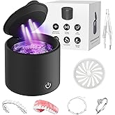 Ultrasonic Retainer Cleaner Machine, 50kHz Dental Cleaning Pod for Braces, Dentures, Aligners, Invisalign, Mouth Guards, 200ML with 3 Modes, Professional Oral Appliance Jewelry Cleaner, Black