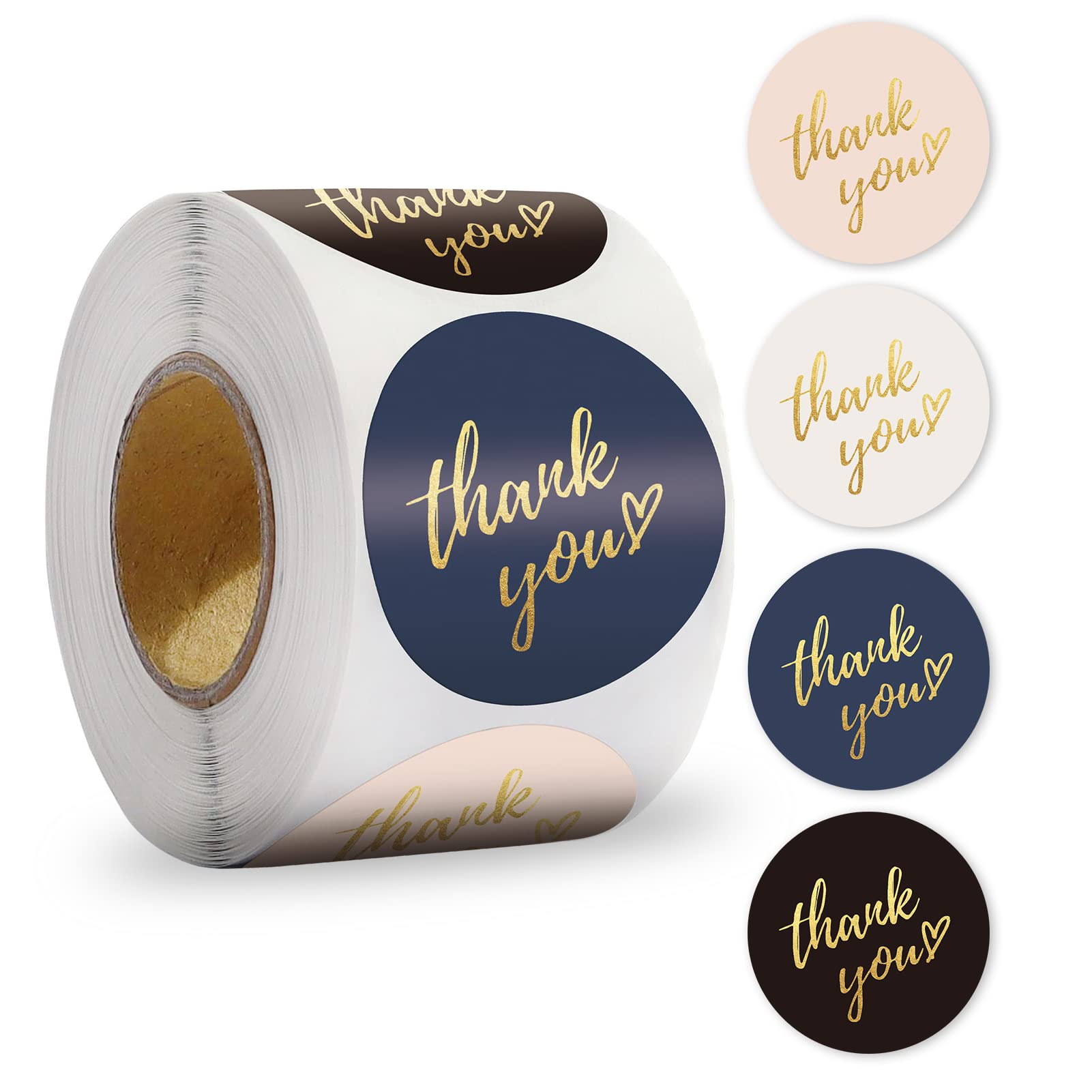 jiuzcare 1.5 Inch Thank You for Supporting My Small Business Stickers, 500 Pcs Vibrant Rainbow Design Labels for Customer Appreciation, Eye-Catching Round Seals for Shipping Bags & Mailers