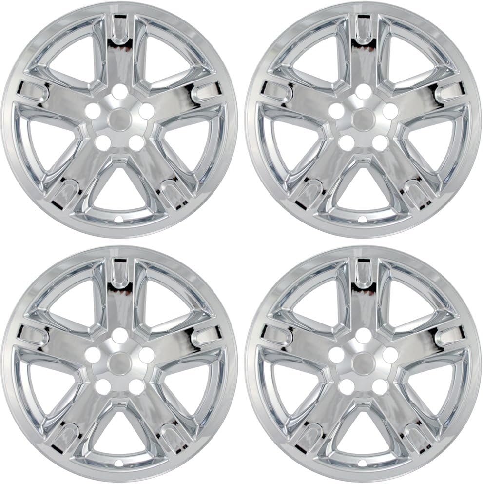 OxGord 17 inch Hubcap Wheel Skins for 2007-2011 Dodge Nitro-(Set of 4) Wheel Covers- Car Accessories for 17inch Chrome Wheels- Auto Tire Replacement Exterior Cap Cover