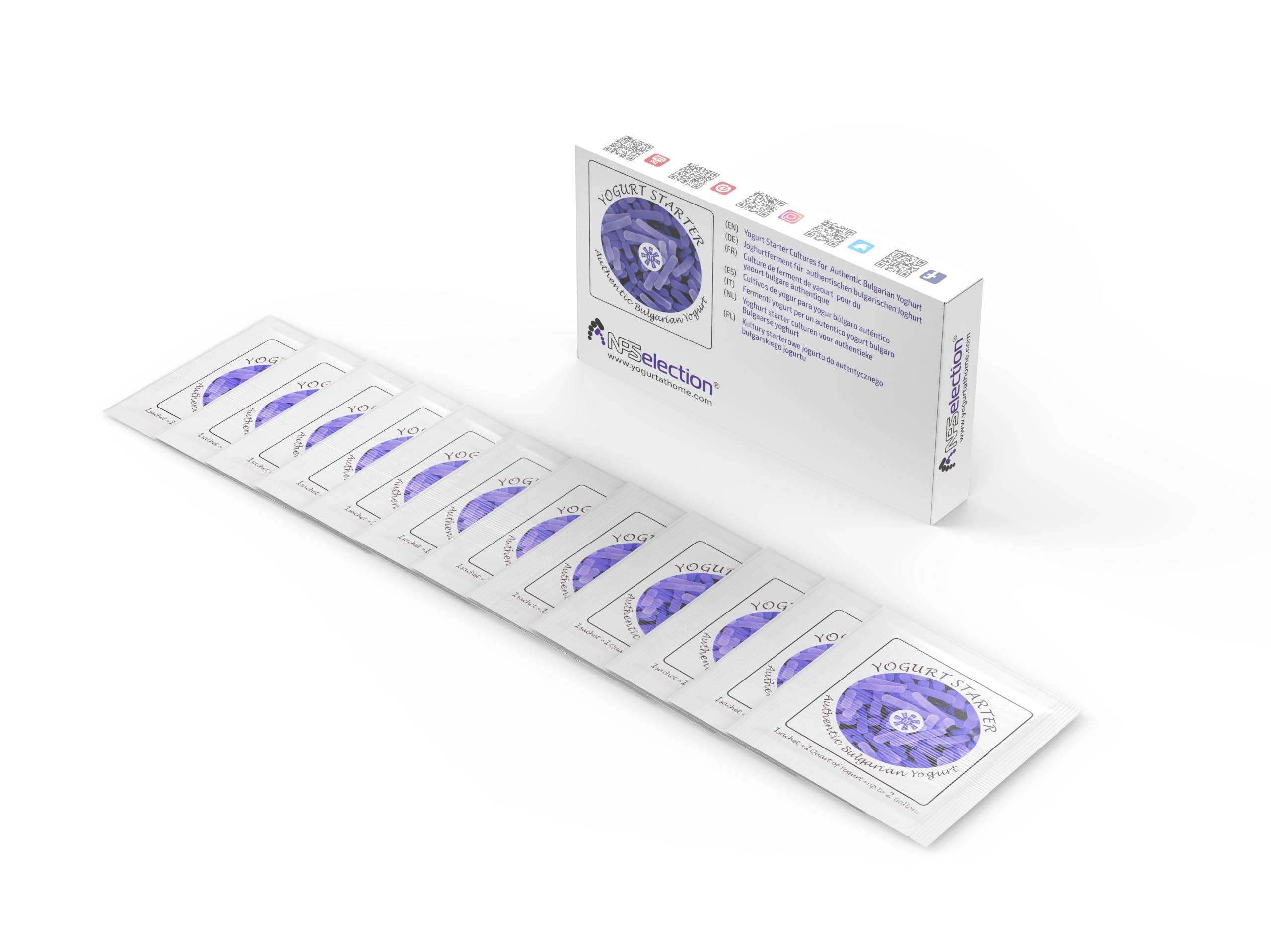 Yogurt Starter Cultures - Pack of 12 Freeze-Dried Cultures Sachets for Authentic Bulgarian Yogurt(12 sachets)