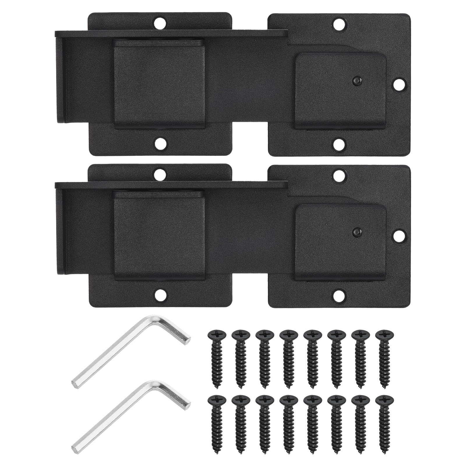 uxcell 7.8" Flip Gate Latch Lock with Padlock Hole 2 Pack, 4mm Adjustable Door Latch for Sliding Swing Open Door, Double Gate, Barn Door, Wooden Fence, Garage, Black