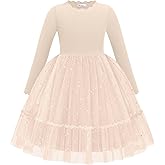 Arshiner Toddler Girl Tutu Dress Fall Winter Long Sleeve Star Sequin Holiday Party Tulle Dresses 2-6Y
