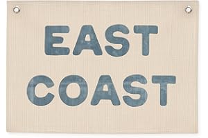 CEBTHN Beachy Blue Coastal Decor, Blue Dorm Decor, East Coast Linen Banner Wall Hanging Banner Flag, East Decor for Boys Girls, Surf Decors 20x30 Inch