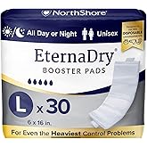 NorthShore EternaDry Booster Pads for Men and Women with Adhesive, Large, Pack/30