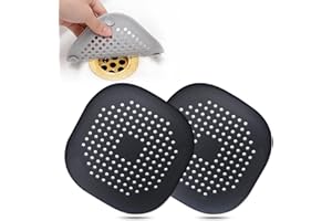 Hair Drain Catcher,Square Drain Cover for Shower Silicone Hair Stopper with Suction Cup,Easy to Install Suit for Bathroom,Bat