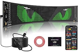 MIMIRGB 1PCS LED Devil Eyes Light for Cars,23" x 5" Truck Eyes Lights Windshield, Programmable Animated LED Display,Scrolling Led Light for car Truck Windows Festival Decoration