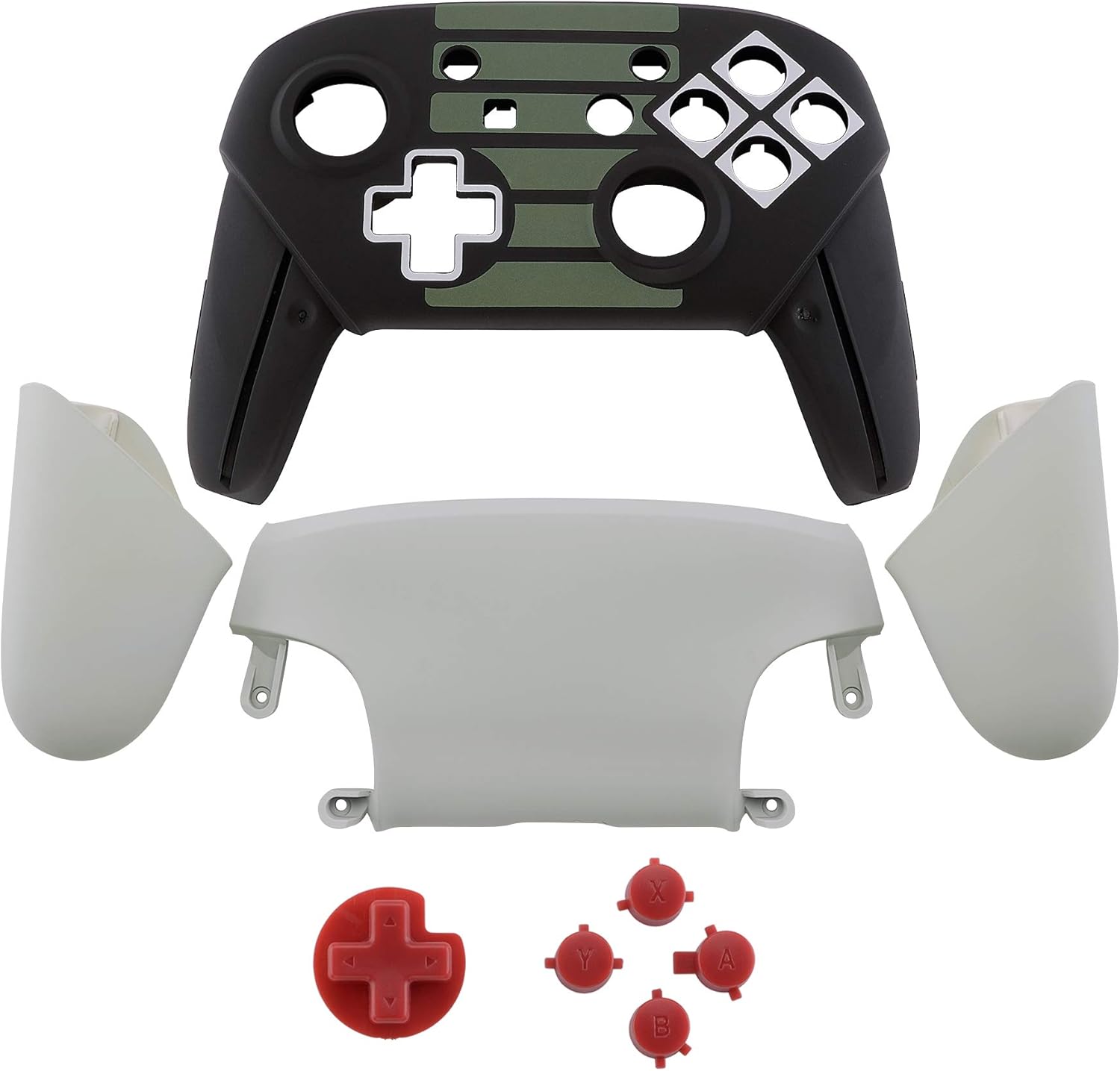 eXtremeRate Classics NES Style Soft Touch Faceplate Backplate Handles for Nintendo Switch Pro Controller, DIY Housing Shell Grip and Buttons for Nintendo Switch Pro - Controller NOT Included: Computers & Accessories