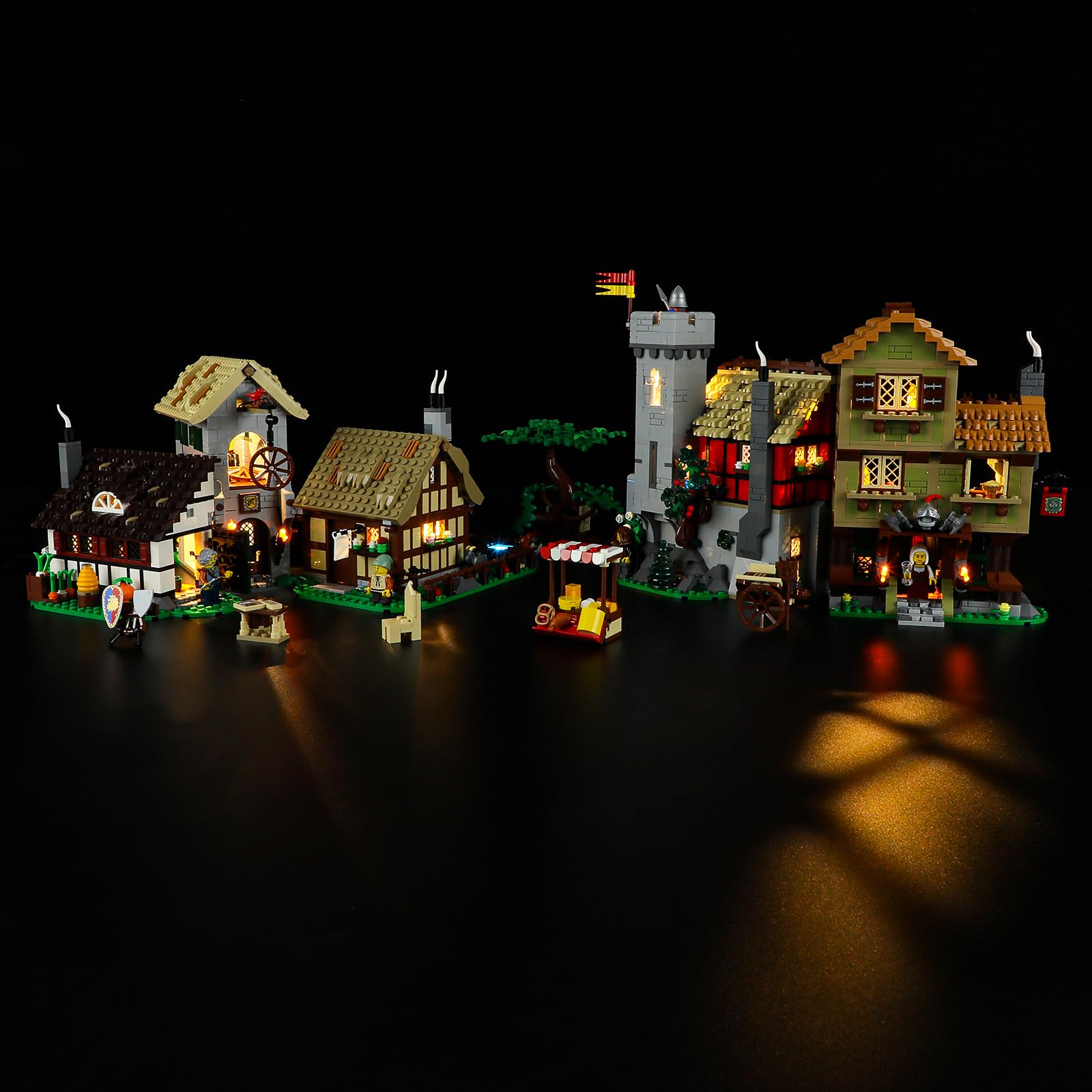GEAMENT LED Light Kit Compatible with LEGO Medieval Town Square - Lighting set for Icons 10332 (Model Set Not Included)