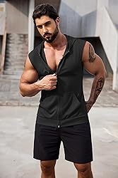 COOFANDY Men's Workout Hooded Tank Tops