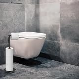Topsky Free Standing Toilet Roll Holder Stainless Steel Anti Rust Black view 3