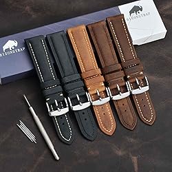 BISONSTRAP Watch Strap 23mm, Vintage Leather