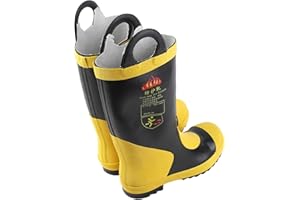 Ymiko Firefighter Boots, & Safety Boots with Strong Practicability Emergency Rescue High Rubber Work for Emergency Aid, Outdo