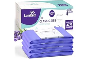 Refills Compatible with Dekor Classic Diaper Pail Refills | 4 Pack for 2772 Diapers(Extra 40% Lengths) Diaper Pail Bags with 