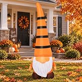 COMIN 5FT Thanksgiving Gnome Inflatables Fall Yard Decorations | Built-in LED lights, blow-up decoration for thanksgiving parties, yards, gardens, and lawns