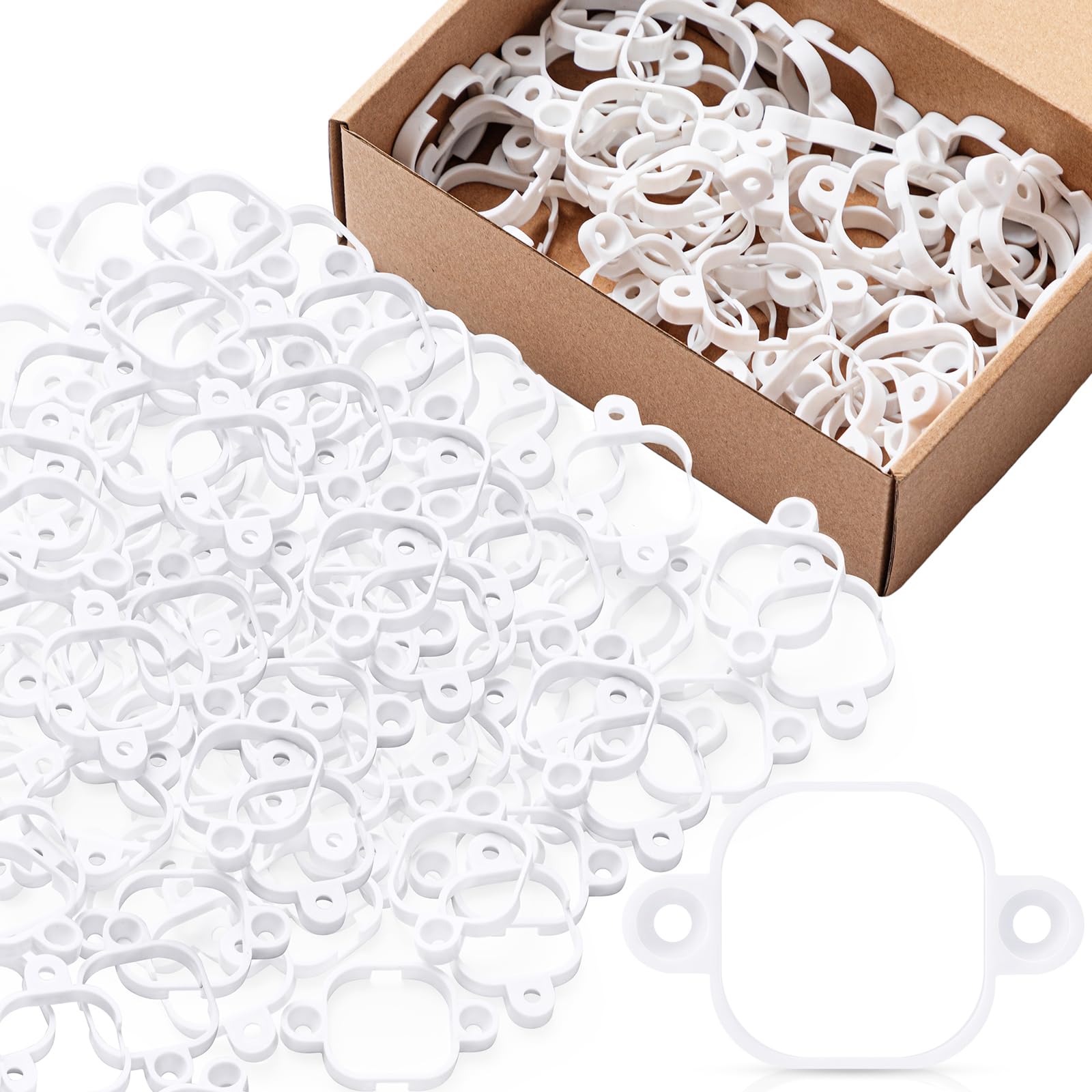 Photo 1 of Kittmip 240 Pcs Mount Compatible with Pro Permanent Outdoor Lights Brackets for Soffit, Eave, Fascia, Clip for Installation Compatible with H706 (White)