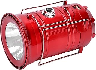 RBSD LED Camping Zeltlicht, weit verbreitete tragbare Laterne aus Edelstahl, 2-in-1-Design Starke Struktur zum Lesen des täglichen Tragens(red)