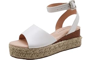 Apakowa Girls Sandals Flatform Wedge Open Toe Summer Sandals Shoes Little Big Kid Flower Girl Heels Dress Shoes (Little Kid/Big Kid)