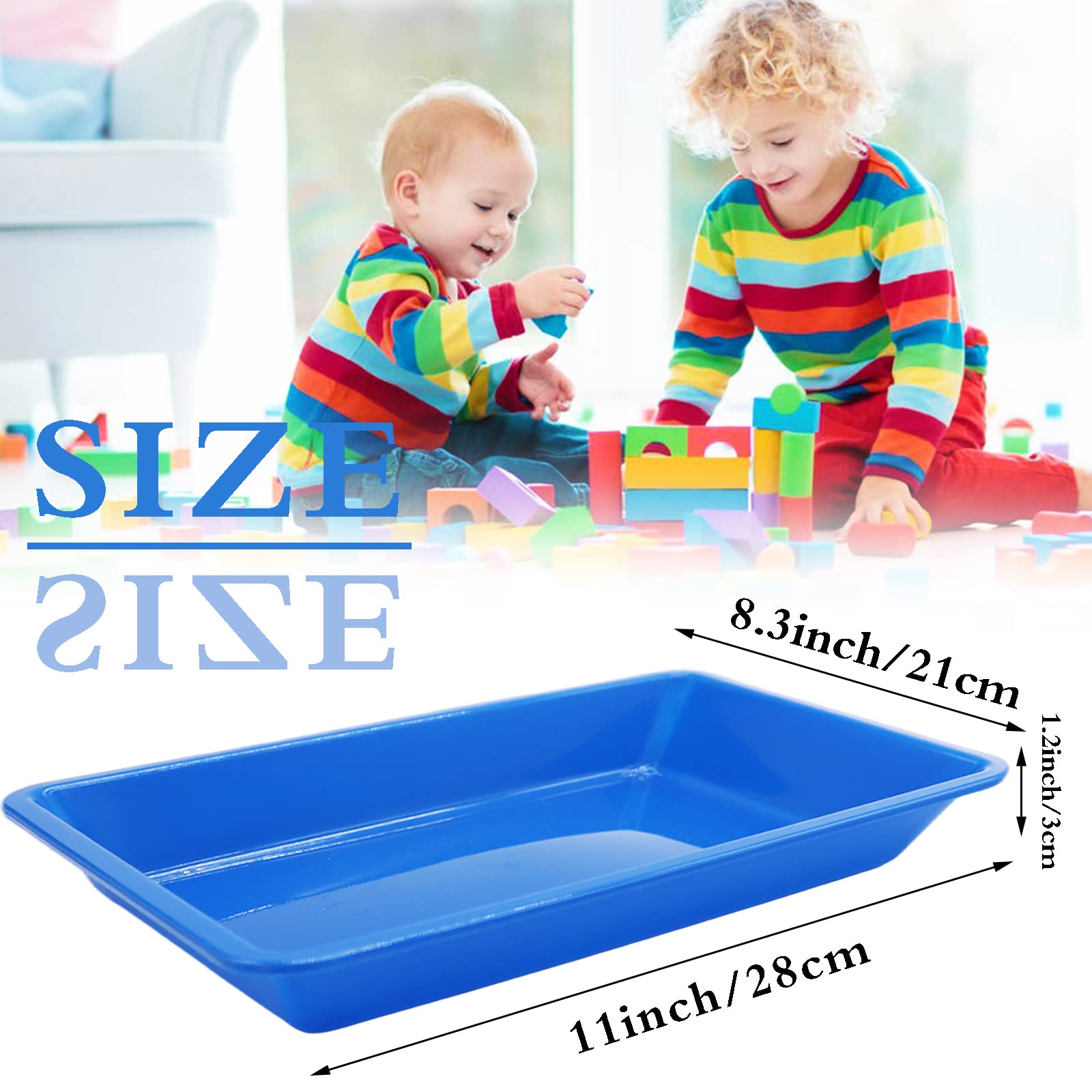 10 Pack Plastic Art Trays: 8 Color Sensory Trays for Kids Crafts & DIY Projects