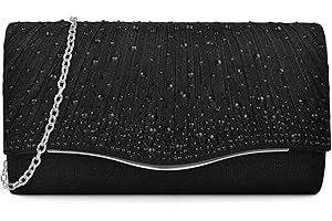 TINDTOP Clutch Purses for Women, Formal Evening Bags Suede Shoulder Envelope Party Handbags Wedding Cocktail Prom Clutches