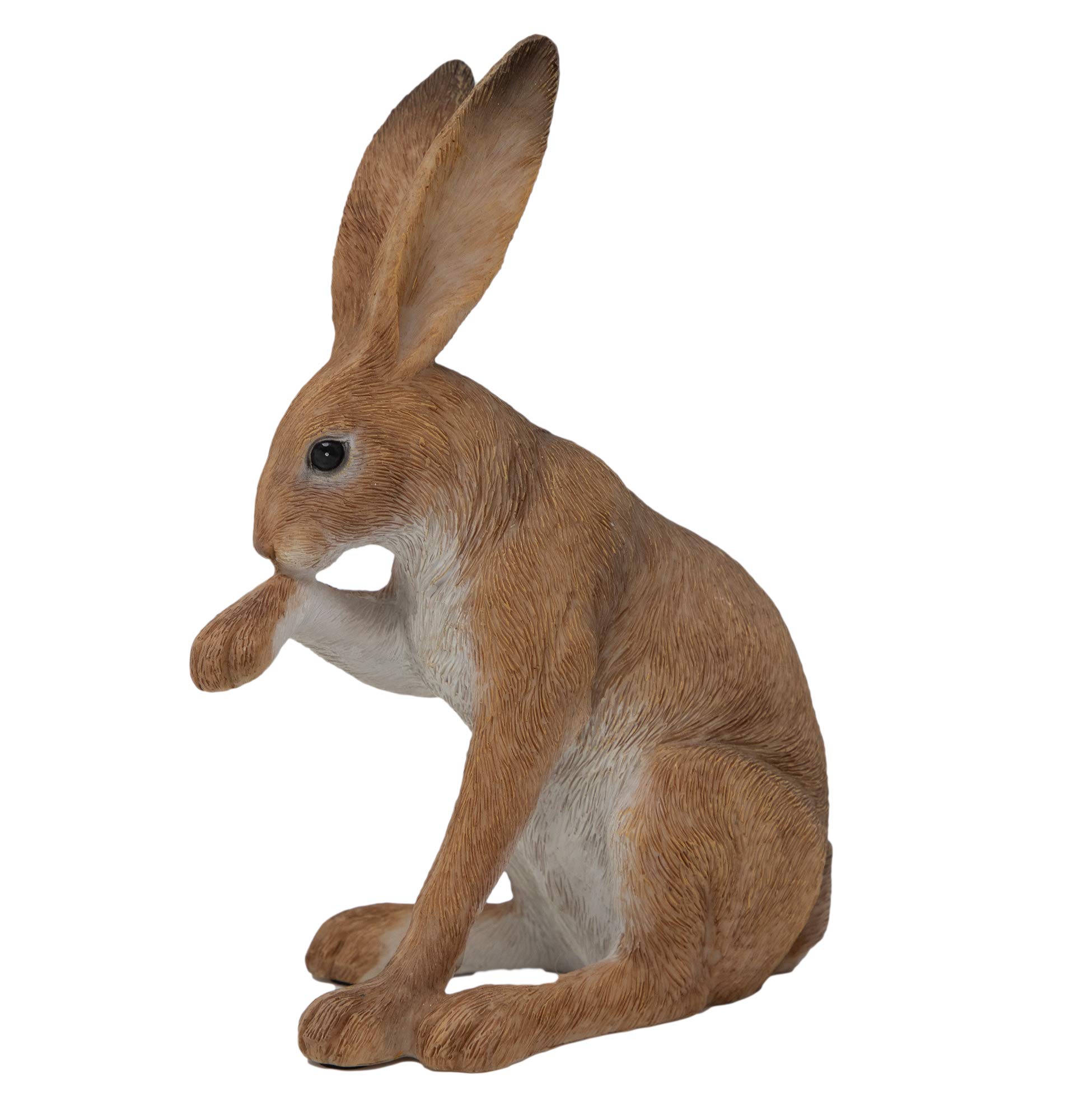 Thorne Antiques & Collectables Realistic Hare Ornaments Finished in Natural Colours, Choice of Poses to Collect (15.5cm Hare Licking Paw)