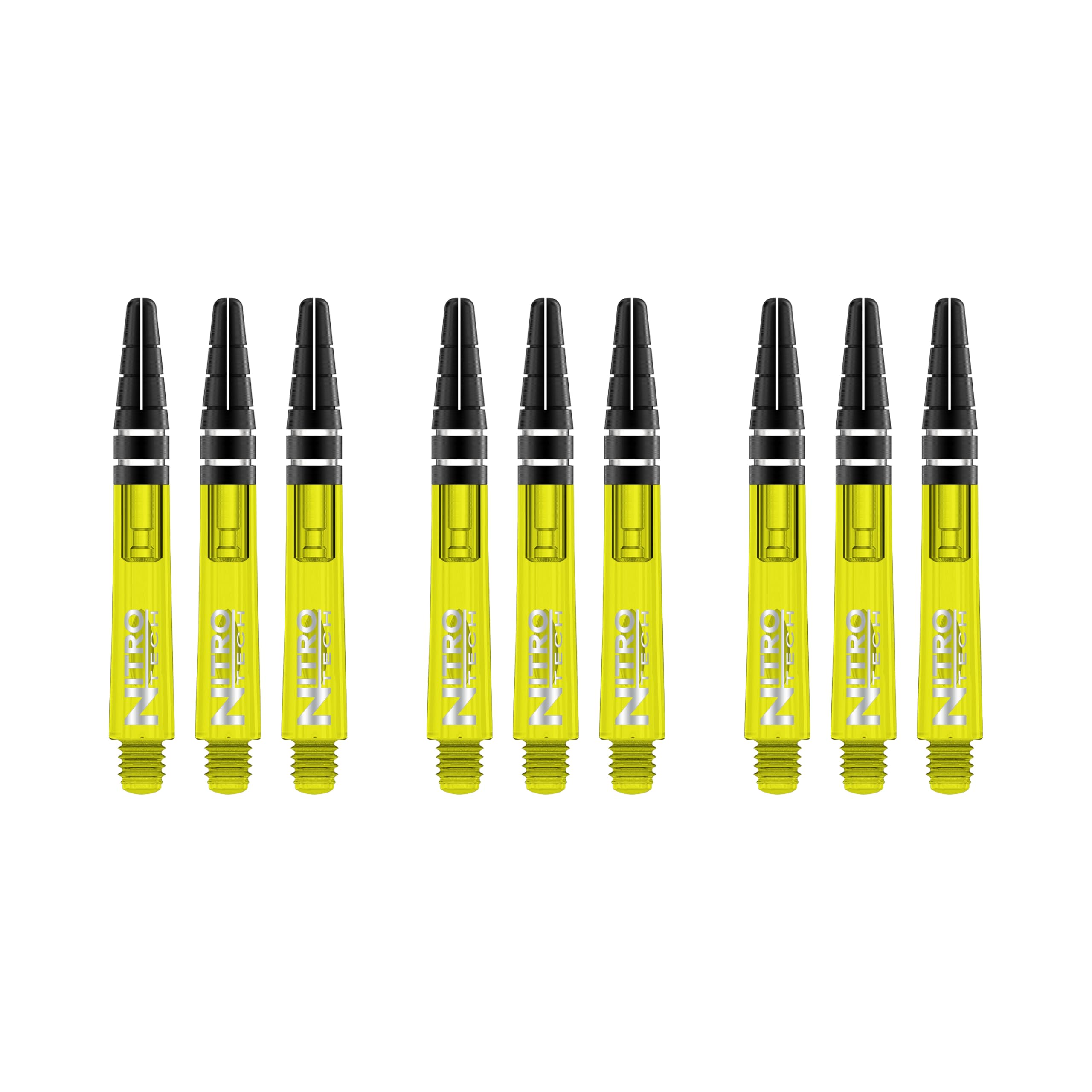 RED DRAGON Nitrotech Short Shafts - Yellow - 3 Sets Per Pack (9 Waves in Total)