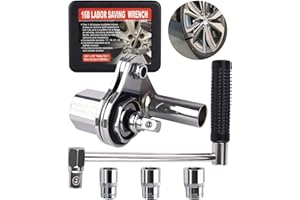Boltigen Torque Wrench Multiplier Lug Nut Labor Saving Wrench Remover Set Wrench Lug Nut Remover 17mm, 19mm, 21mm Sockets for