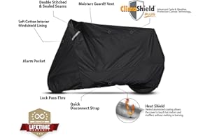 Dowco Guardian 51223-00 WeatherAll Plus Indoor/Outdoor Waterproof Motorcycle Cover: Black, Cruiser