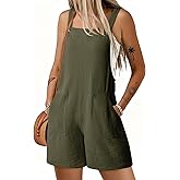 Dokotoo Women's Casual Rompers Loose Overalls One Piece Sleeveless Wide Leg Short Pant Jumpsuits With Pockets