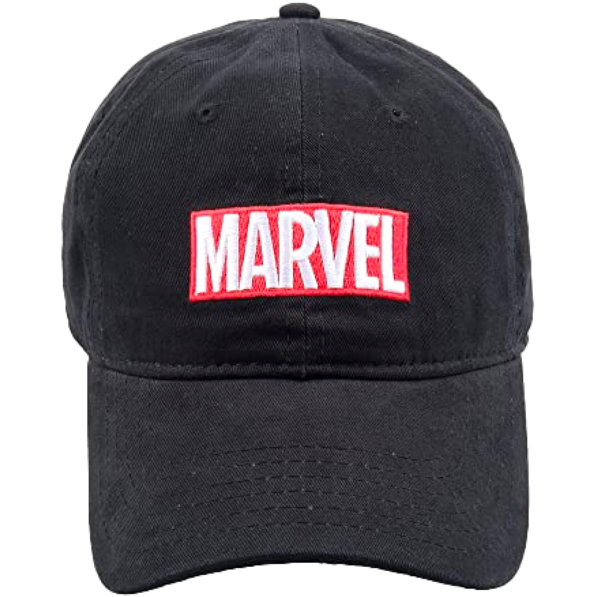 Photo 1 of Marvel Logo Cotton Adjustable Dad Hat, Black, One Size