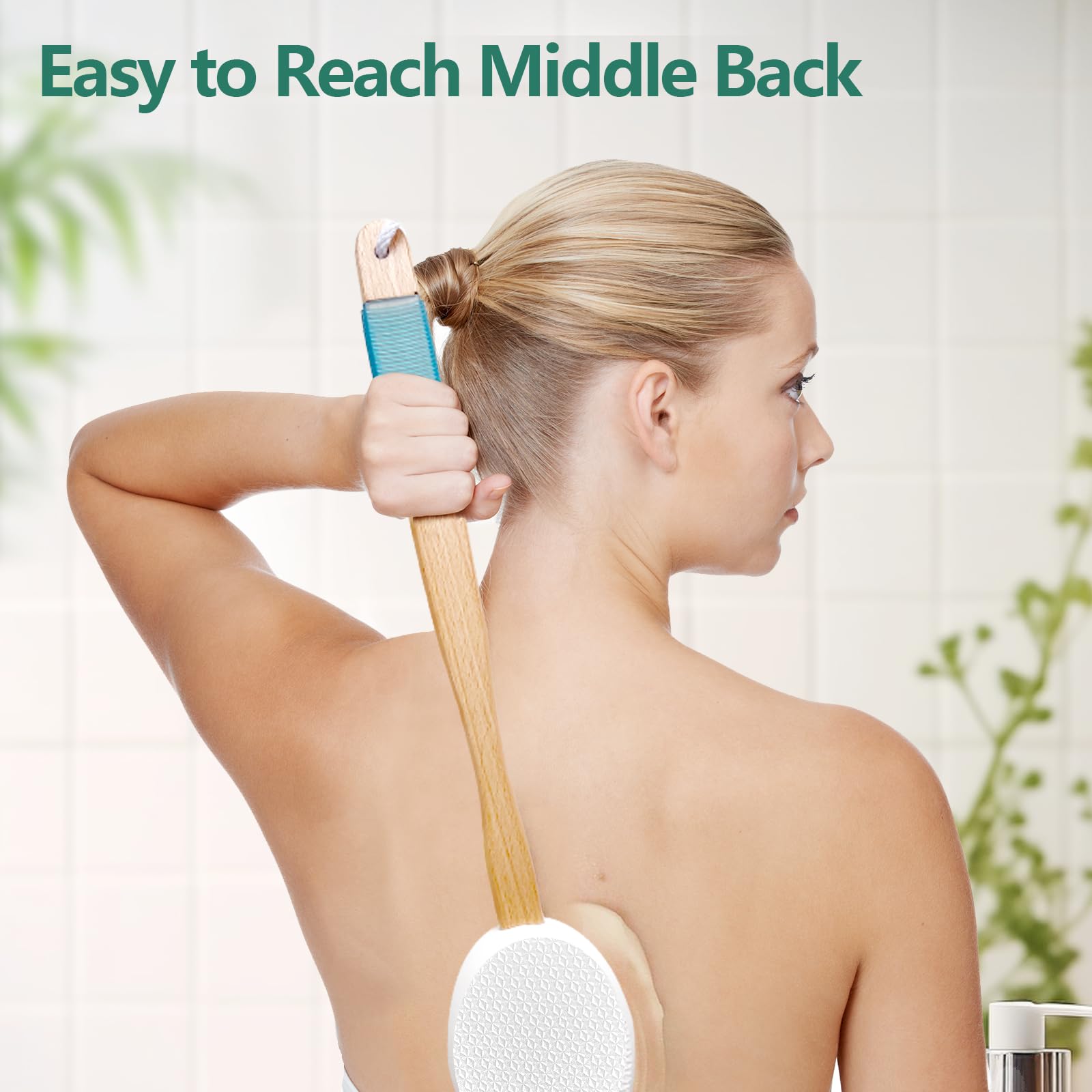 Back Lotion Applicator with 4 Replaceable Pads, Lotion Applicator for Back Self Elderly, Women, Sunscreen Applicator for Cream with 17