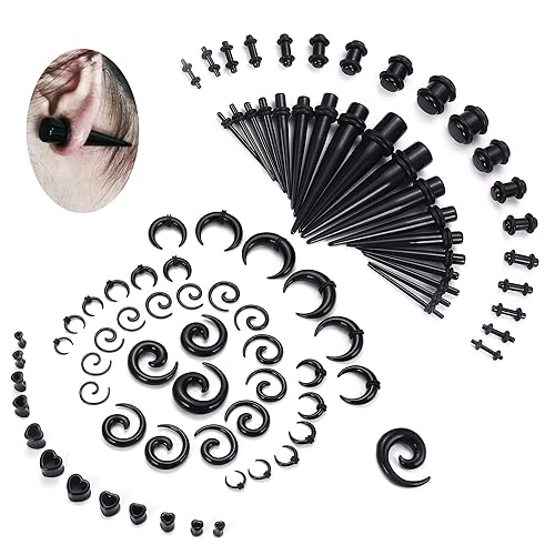Magitaco 84 PCS Ear Stretching Kit Ear Gauges Expander Set Acrylic